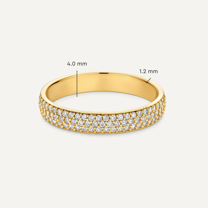 Pavé Zirkonia Half Eternety Ring