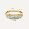 585er Gold Pavé Zirkonia Dome Ring - 6