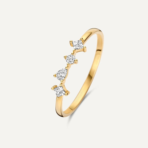 14 Karat Solid Gold Dazzling Cubic Zirconia Statement Ring