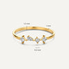 14 Karaat Goud Dazzling Zirkonia Statement Ring - 5