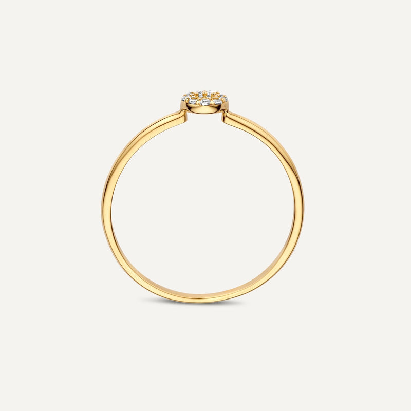 Pavé Cubic Zirconia Open Halo Ring