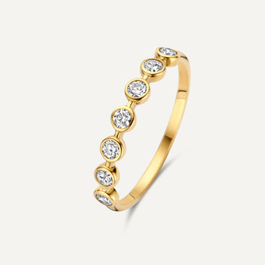 14 Karat Gold Bezel Set Cubic Zirconia Band Ring - 1