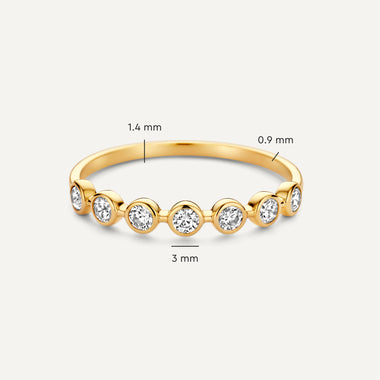 14 Karat Gold Bezel Set Cubic Zirconia Band Ring - 4