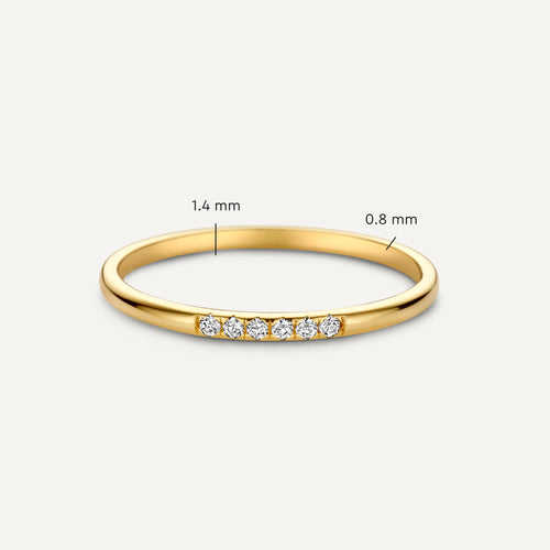 14 Karat Gold Cubic Zirconia Line Ring