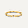 14 Karat Gold Sparkling Cubic Zirconia Bezel Dot Eternity Ring - 6