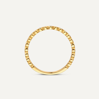 14 Karat Gold Sparkling Cubic Zirconia Bezel Dot Eternity Ring - 7