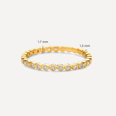 585er Gold Zirkonia Bezel Dot Eternity Ring - 4