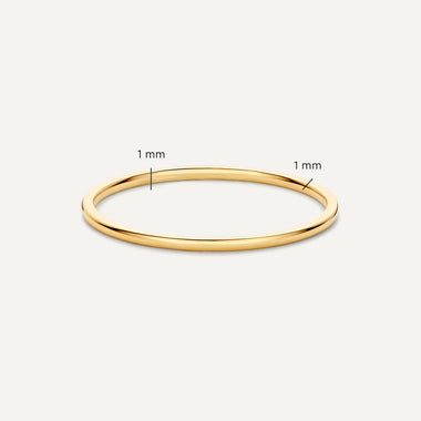 585er Gold 1mm Dünner Curve Band Ring - 5