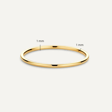 585er Gold 1mm Dünner Curve Band Ring - 4