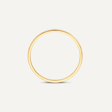 585er Gold 1mm Dünner Curve Band Ring - 6