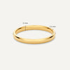 14 Karaat Goud 2 mm Curve Band Ring - 6