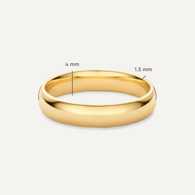 14 Karaat Goud 4 mm Curve Band Ring - 6