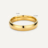 Or 14 Carats Anneau 4 mm Courbe - 5