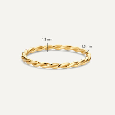 14 Karat Gold Twisted Zirconia Rings Set - 9