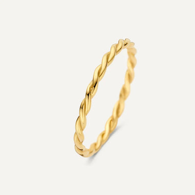 14 Karat Gold Twisted Zirconia Rings Set - 6