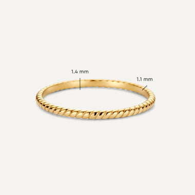 585er Gold Essential Gedrehter Stapelring - 6