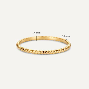 14 Karat Gold Essential Twisted Stacker Ring - 5