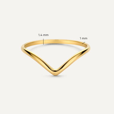 14 Karaat Goud Wishbone Ring - 5