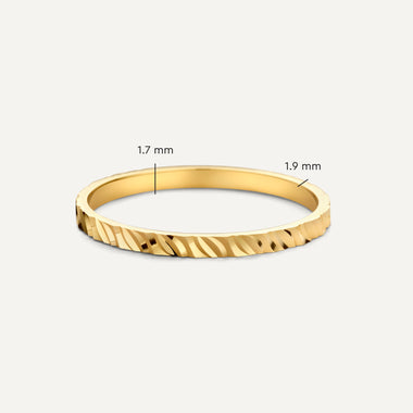 14 Karat Gold Diamond Cut Stacker Ring - 4