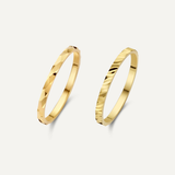 Set Anelli Impilabili Martellati con Taglio Diamante