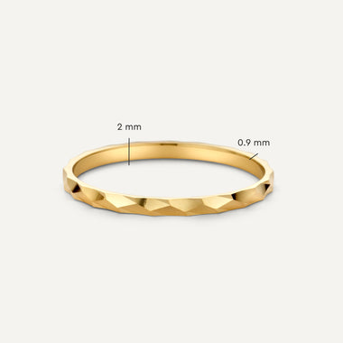 14 Karat Gold Hammered Stacker Ring - 6