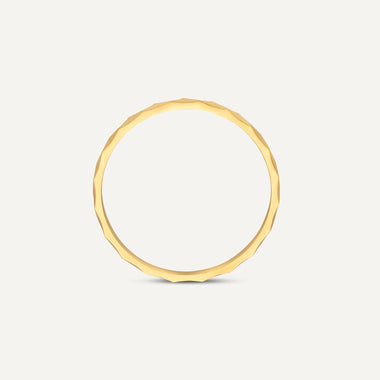 14 Karat Gold Hammered Stacker Ring - 5