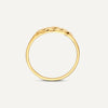 585er Gold Dünner Croissant Dome Ring - 7