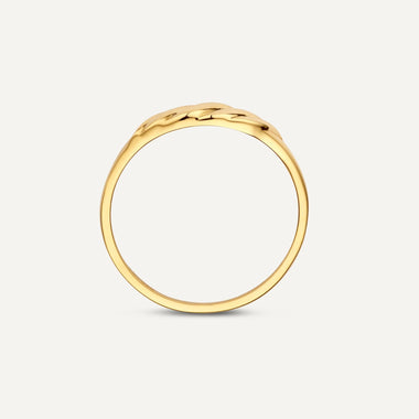 585er Gold Dünner Croissant Dome Ring - 7