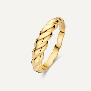 14 Karaat Goud Croissant Dome Ring - 1