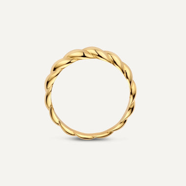 585er Gold Croissant Dome Ring - 6