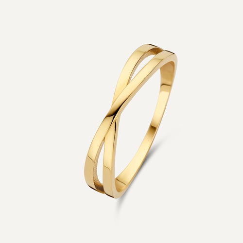 14 Karat Solid Gold Crossover Ring