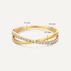 14 Karat Gold Crossover Cubic Zirconia Eternity Ring - 5
