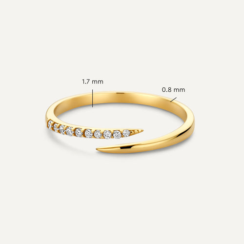 14 Karat Gold Cubic Zirconia Claw Ring