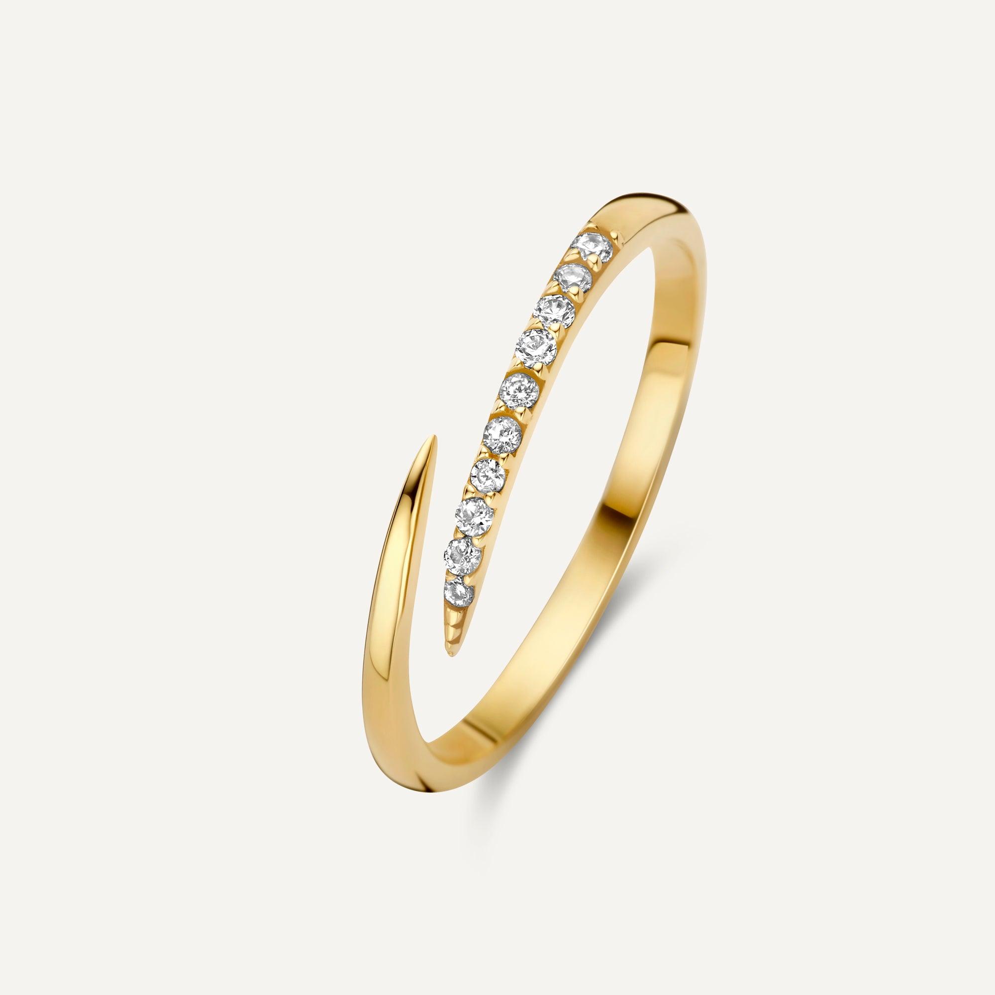 Gouden Pavé Zirkonia Rond Ring van 14 Karaat Goud voor Dames