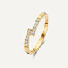 Or 14 Carats Bague Croix Zircon - 1