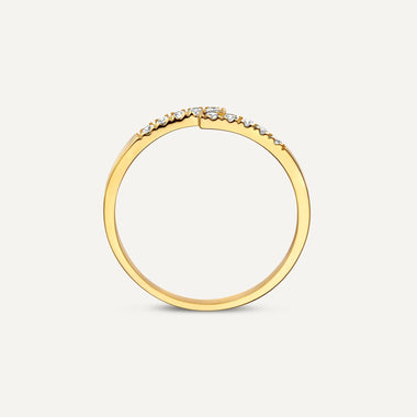 Or 14 Carats Bague Croix Zircon - 7