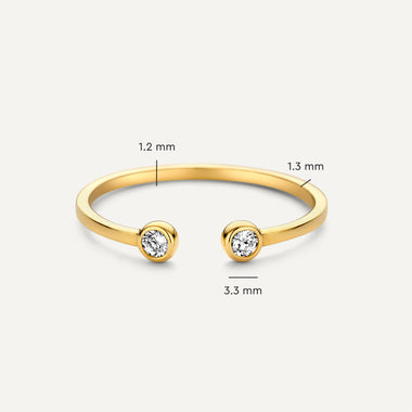 14 Karat Gold Cubic Zirconia Open Stacker Ring - 5