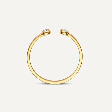 14 Karat Gold Cubic Zirconia Open Stacker Ring - 6