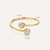 585er Gold Zirkonia Offener Spiral Ring - 5