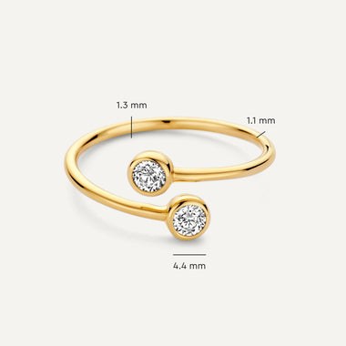 585er Gold Zirkonia Offener Spiral Ring - 5