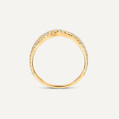 14 Karat Gold Cubic Zirconia Crossover Double Eternity Ring - 7