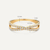 14 Karat Gold Cubic Zirconia Crossover Double Eternity Ring - 5