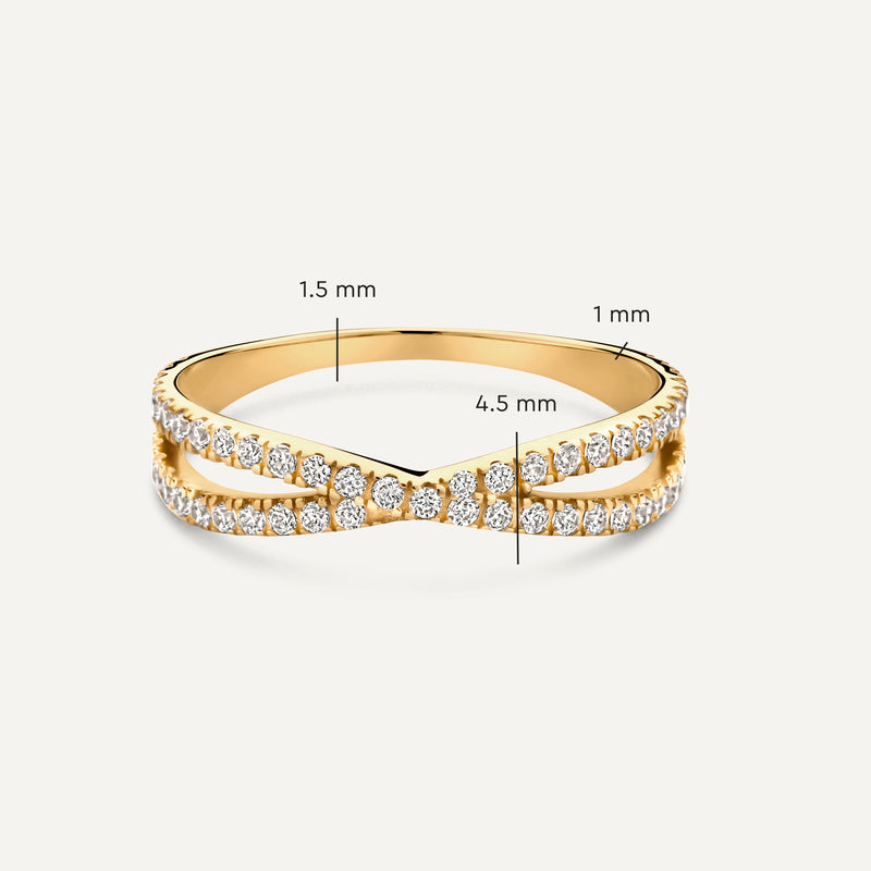 Cubic Zirconia Crossover Double Eternity Ring