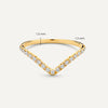 14 Karat Gold Cubic Zirconia Wishbone Ring Set - 8