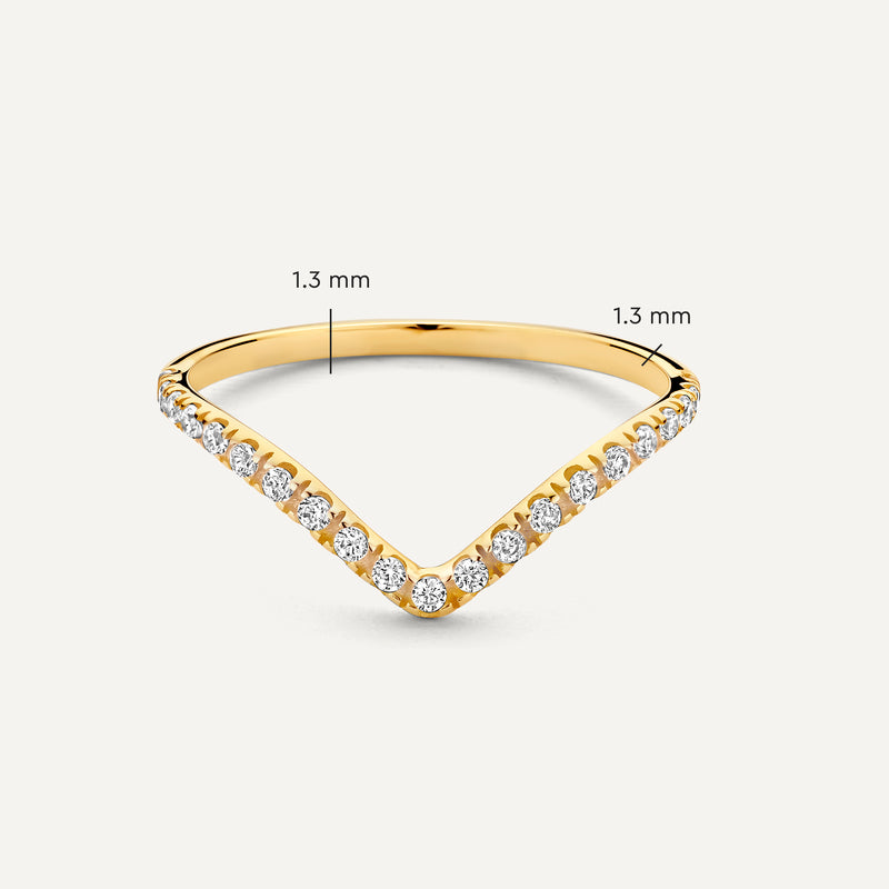 Cubic Zirconia Wishbone Ring Set