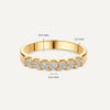 585er Gold Breite Zirkonia Halb Eternity Ring - 5