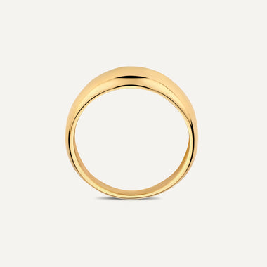 585er Gold Breiter Dome Ring - 6