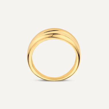 585er Gold Doppelter Curvy Dome Ring - 6