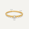 14 Karat Gold Beaded Cubic Zirconia Ring - 5