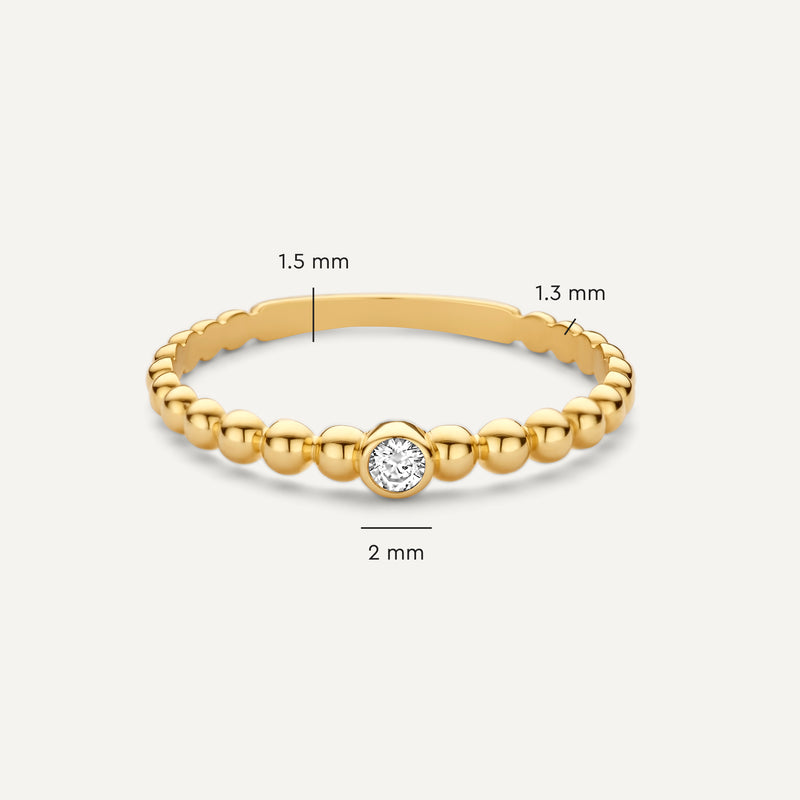 Beaded Cubic Zirconia Ring